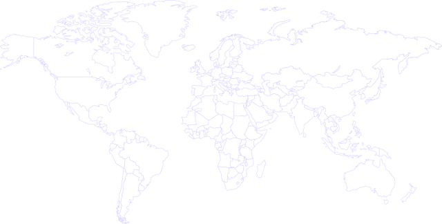 world map in white color and transparent background